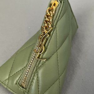 SAINT LAURENT Triangle Ysl Quilted Pouch Key Chain